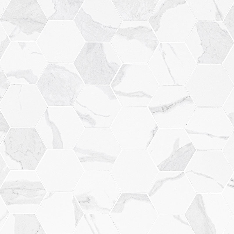 MSI Eden Marble-Look Porcelain Mosaics - Statuary 3x3 Hexagon Matte