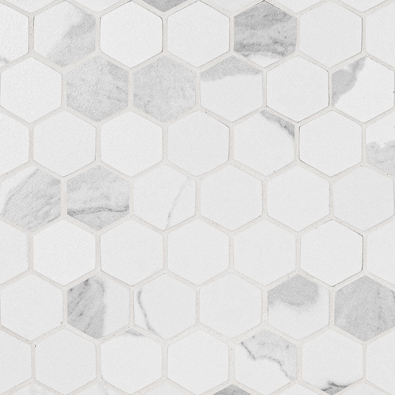 MSI Eden Marble-Look Porcelain Mosaics - Statuary 2x2 Hexagon Matte