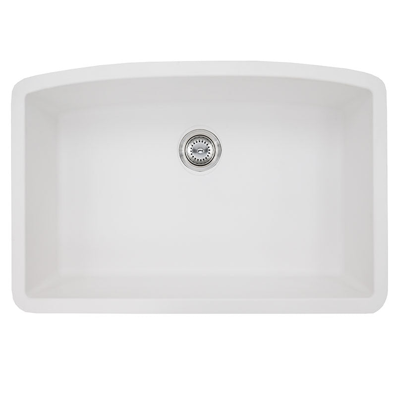 MSI quartz composite single-bowl kitchen sink in matte white