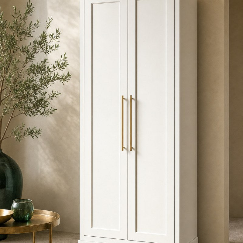 Tall storage cabinetry with full-height doors