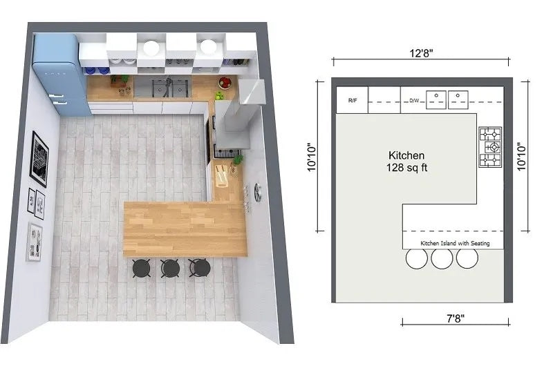 Kitchen layout and floor plan