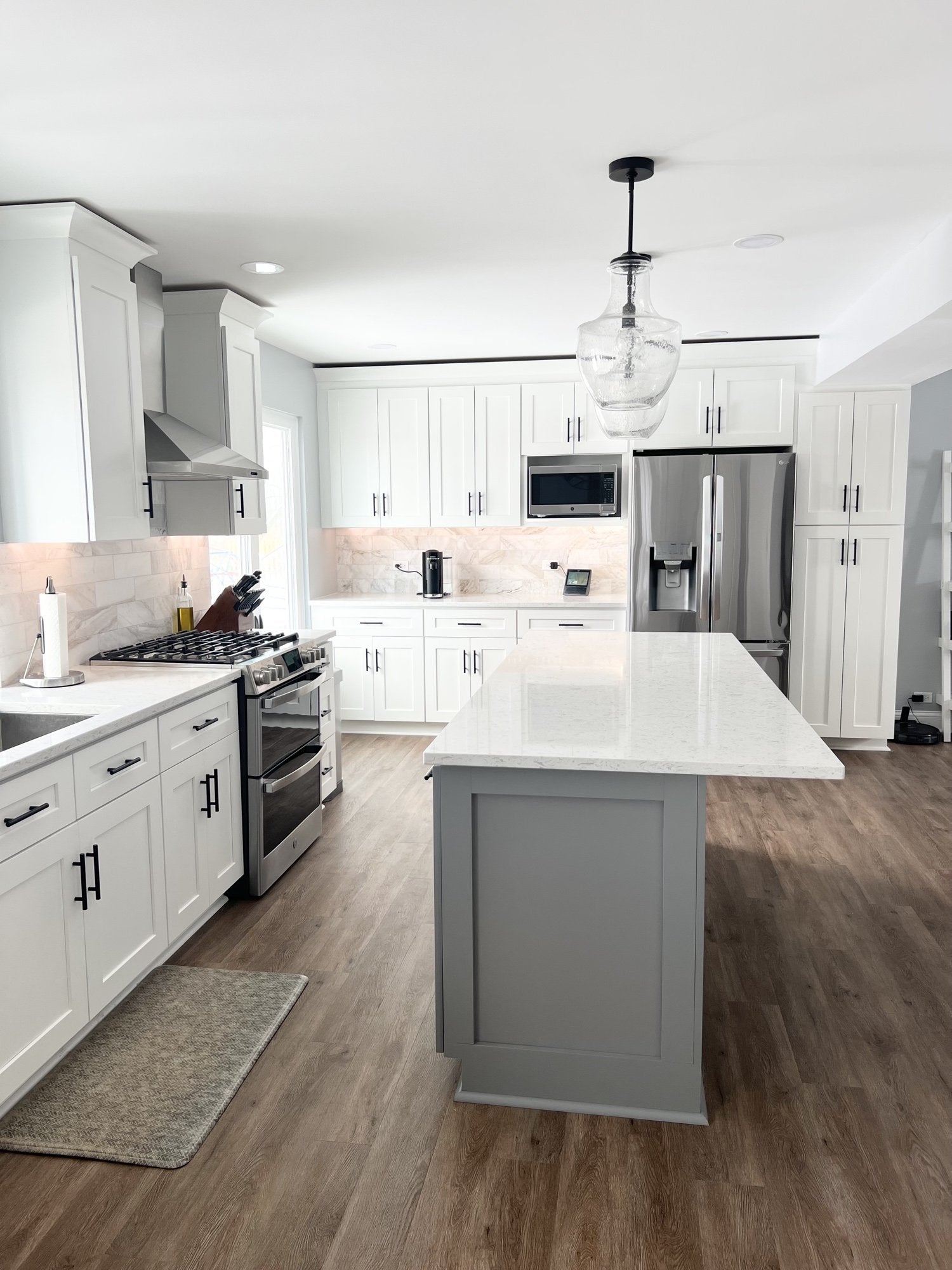 Completed Rose Hill white and grey kitchen